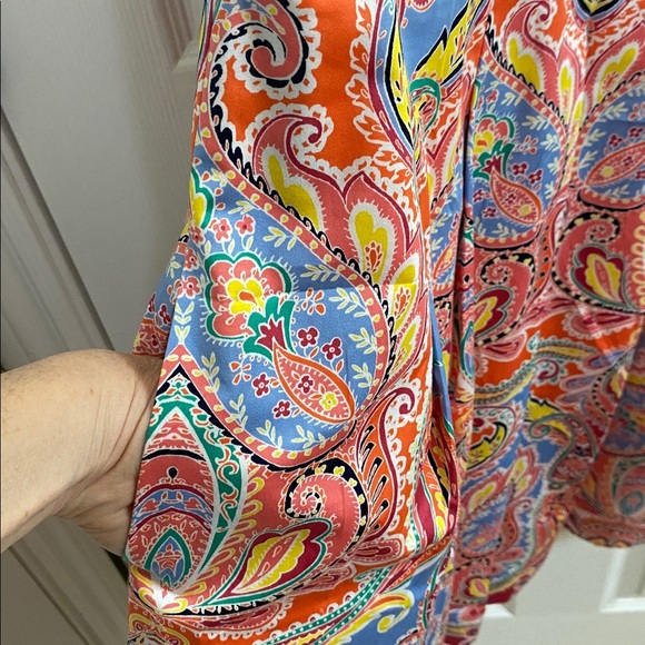 Talbots Womens Paisley Print Sleeveless Fit And Flare Midi Dress Lined Size 10 P - Picture 3 of 8